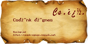 Csánk Ágnes névjegykártya