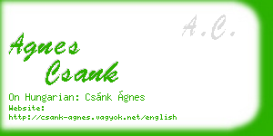 agnes csank business card