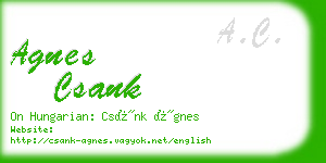 agnes csank business card